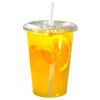 Clear Plastic Disposable Cups with Lids and Smoothie Straws 250 count - 14 oz (ounces) Clear PET Cup for Smoothies, Protein Shakes, Bubble Tea, Iced Coffee, Boba, Fresh Juice, Meal Prep, Party Cup view 3