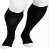 30-40 mmHg, Dual Stretch, Knee, OT, Short, Black view 1