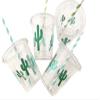 Cactus Cups, Fiesta Birthday, Bridal Shower, Cinco de Mayo Party Decorations, Favor Containers, Lids, Straws, Set of 12 view 1