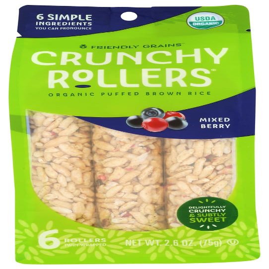 Bamboo Lane Crunchy Rice Rollers, Mixed Berry, 6 Ct (Pack Of 4)