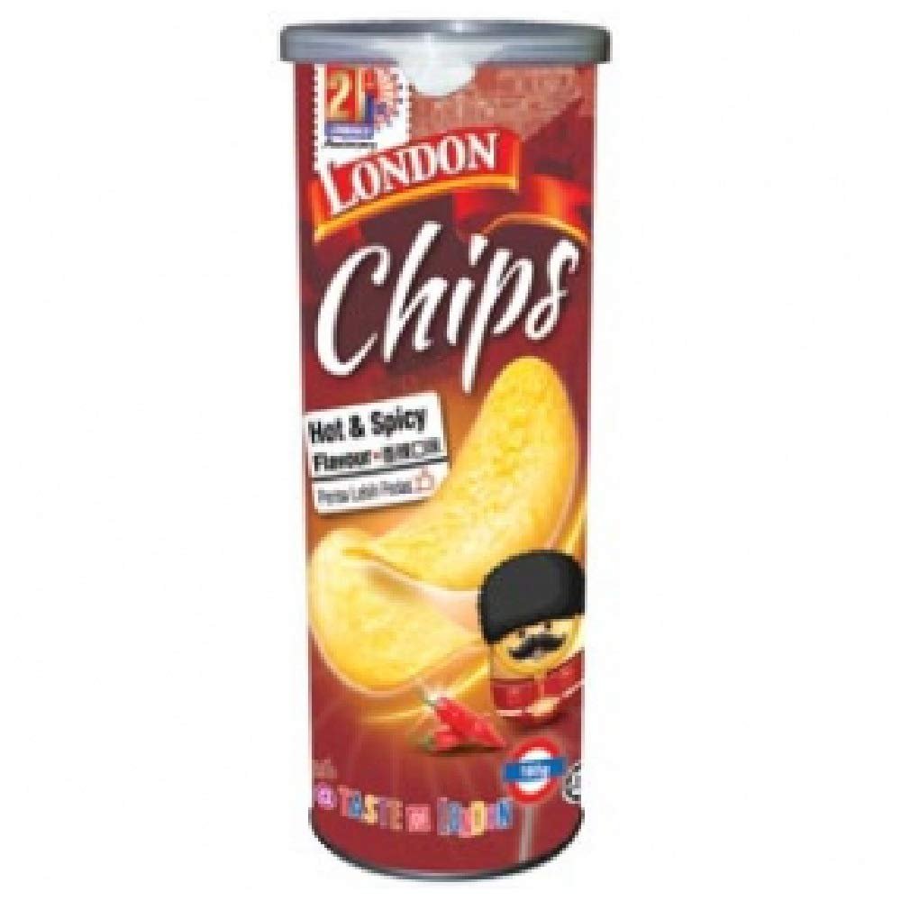 Lonbisco London Potato Chips 160g (Hot & Spicy, 12 Can)