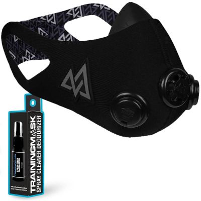 TRAININGMASK Elevation 2.0 Blackout + Spray Clean - Multi-Patented with Clincal Studies,Stamina, Endurance (Medium)