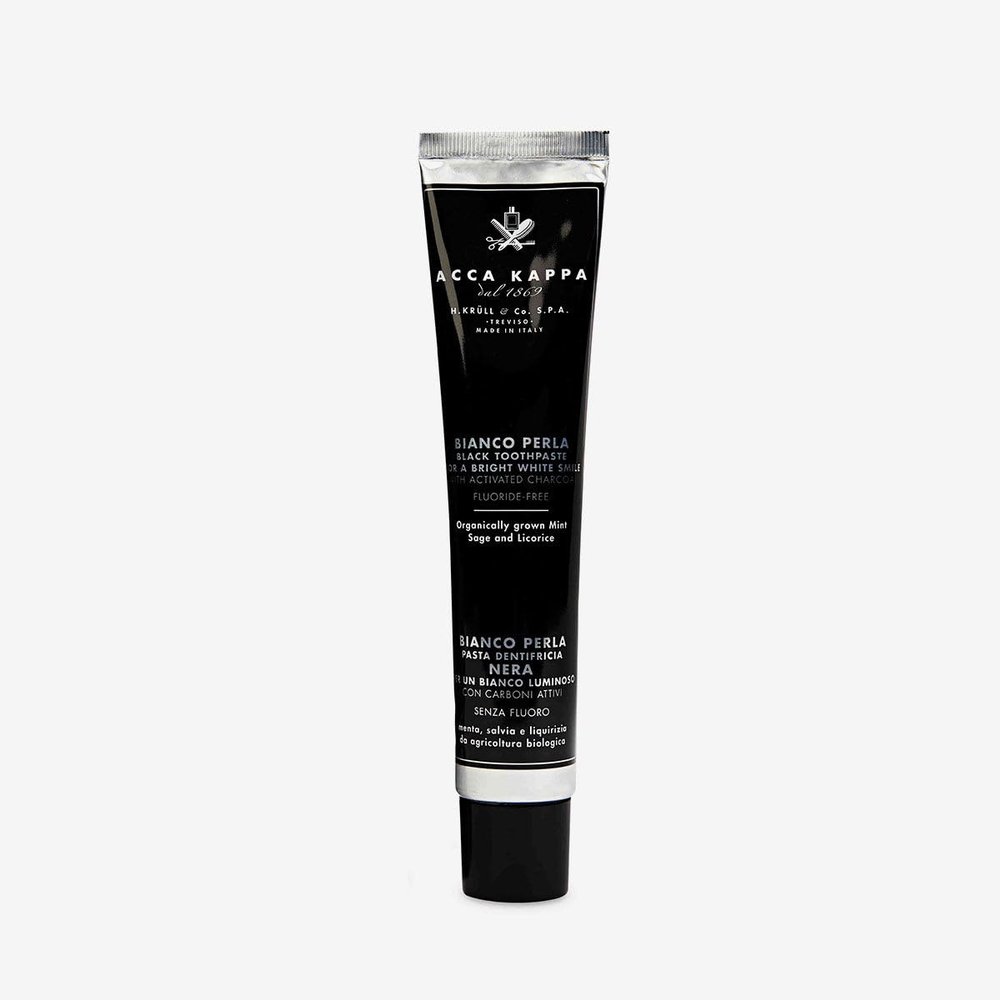 ACCA KAPPA Activated Charcoal Fluoride Free Toothpaste  Natural Whitening with Liquorice and Sage