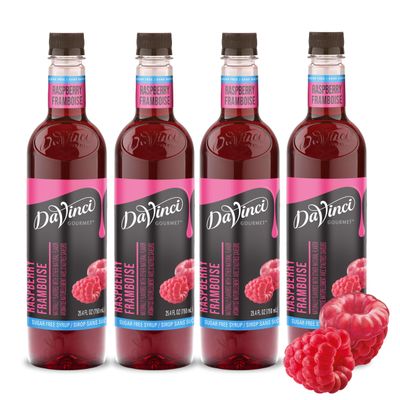 DaVinci Gourmet Sugar-Free Raspberry Syrup, 25.4 Fluid Ounces (Pack of 4)