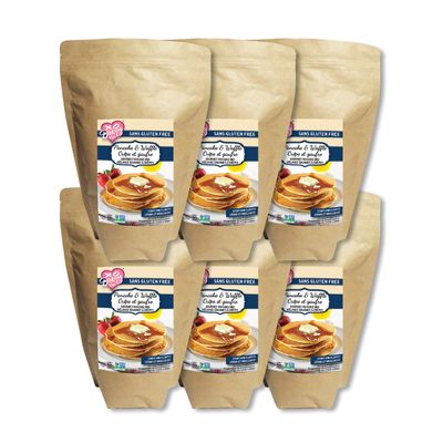XO Baking Co. Gluten Free Gourmet Pancake & Waffle Mix; Non-GMO; Kosher; Rice Free; Peanut Free; Soy Free; Dairy Free; No Preservatives; No Artificial Flavors or Colors, 3.5 lbs (Pack of 6)