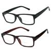 2 Pairs Mens Womens Vintage Square Frame Clear Bifocal Reading Glasses (Black & Transparent Brown, 2.50) view 1