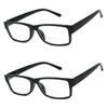 2 Pairs Mens Womens Vintage Square Frame Clear Bifocal Reading Glasses (Black, 1.75) view 1