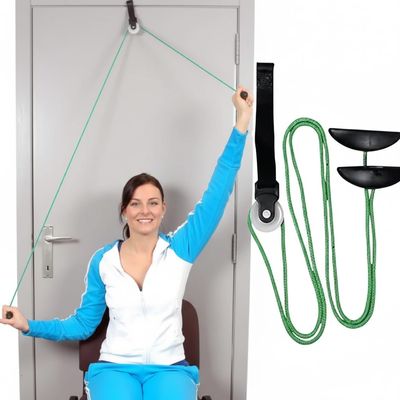 AARAM Overhead Shoulder Pulley Equipment Kit with Rope for Physical Therapy, for Frozen Shoulder and Hand Physiotherapy Exercise and General Hand Movement Exercise. (with Strap)