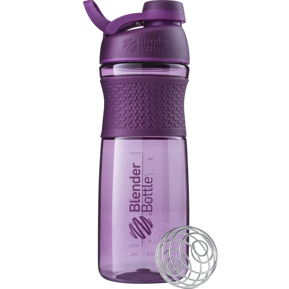 BlenderBottle SportMixer Shaker Bottle Perfect for Protein Shakes and Pre Workout, 28-Ounce, Plum