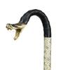 Genuine Eastern Diamondback Rattlesnake Head Walking Cane - Handmade Snake Staff Walking Stick, Real Taxidermy Snake Stick Handle - Wooden Staff, Black Rubber Shaft, Leather Grip - 38.5 Inches view 1