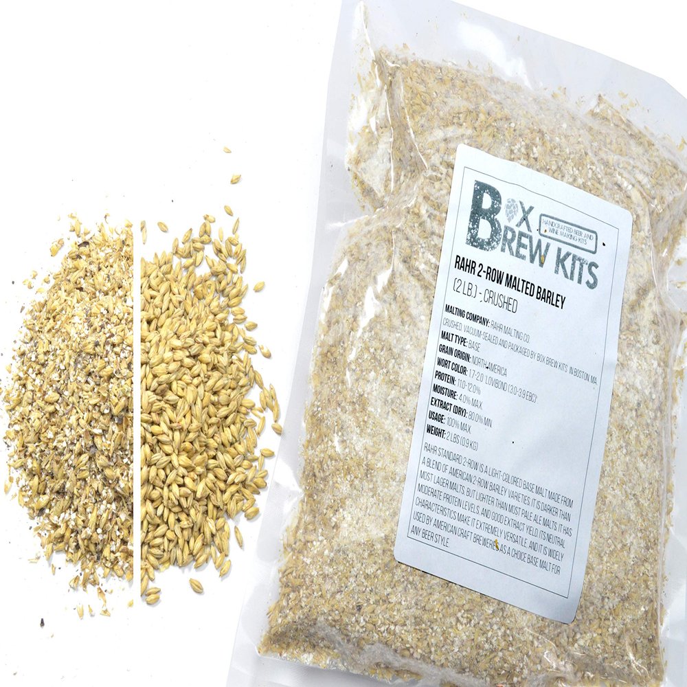 RAHR 2-Row Malted Barle 2 LBS CRUSHED Home Brewing Beer Making by ESKS Crushed for optimum conversion