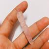 Rosequartz Mini Hand Carving Dainty Minimalist Crystal Altar Healing Wand Tibetan Vajra Nepal Buddhism 2" Stick Chakra Metaphysical Tool Crystal Therapy Meditation Reiki Energy Crystal specimens view 2
