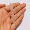Rosequartz Mini Hand Carving Dainty Minimalist Crystal Altar Healing Wand Tibetan Vajra Nepal Buddhism 2" Stick Chakra Metaphysical Tool Crystal Therapy Meditation Reiki Energy Crystal specimens view 3