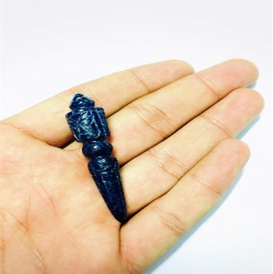 Lapis Lazuli Mini Hand Carving Dainty Minimalist Crystal Altar Healing Wand Tibetan Vajra Nepal Buddhism 2" Stick Chakra Metaphysical Tool Crystal Therapy Meditation Reiki Energy Crystal specimens