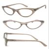 1 Pair Woman Cat Eye Glitter Frame Full Lens Reading Glasses Spring Temple (Brown, 3.00) view 1