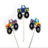 12 COLORFUL Monster Truck Cupcake Toppers view 1
