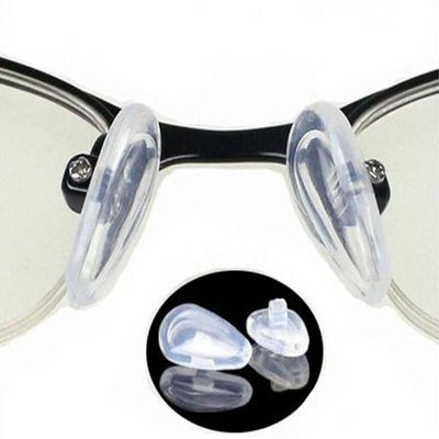 5 Pairs Soft Silicone Air Bag Eyeglass Nose Pads, 14mm Screw-in, Teardrop Shape
