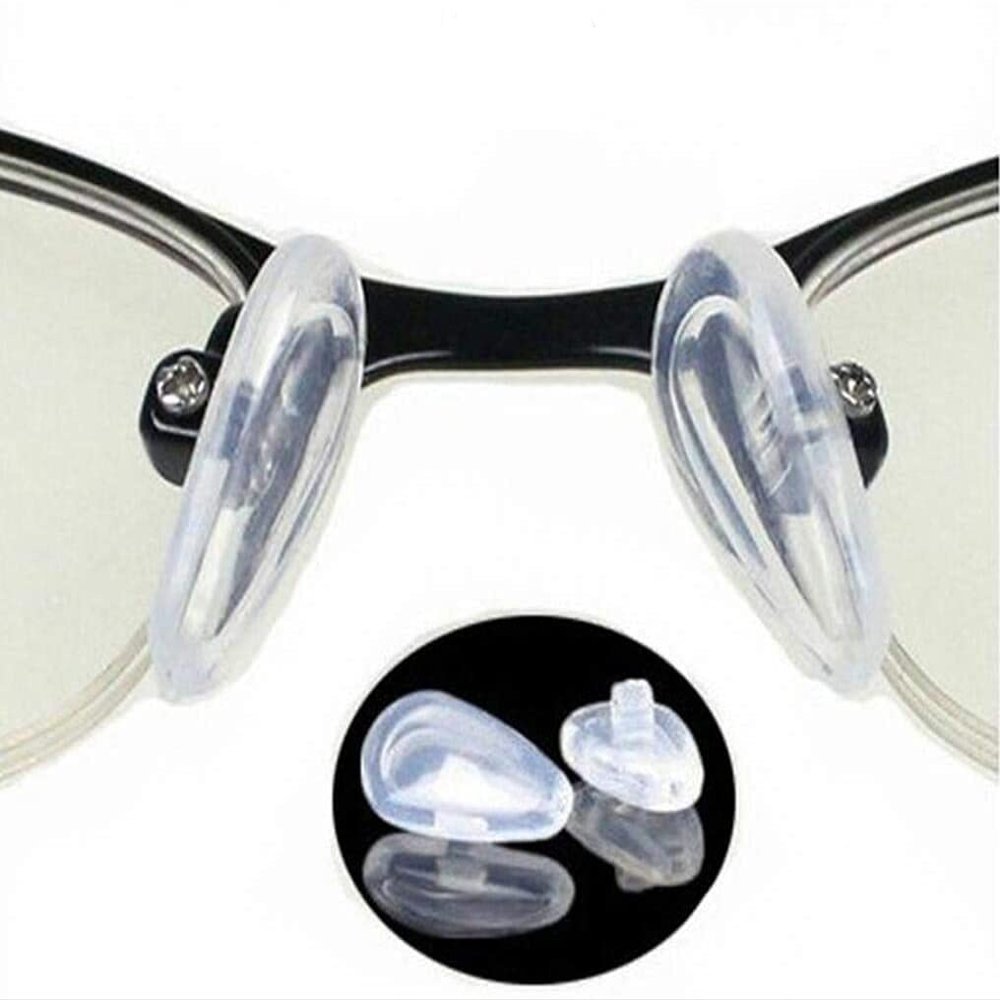 5 Pairs Soft Silicone Air Bag Eyeglass Nose Pads, 14mm Screw-in, Teardrop Shape