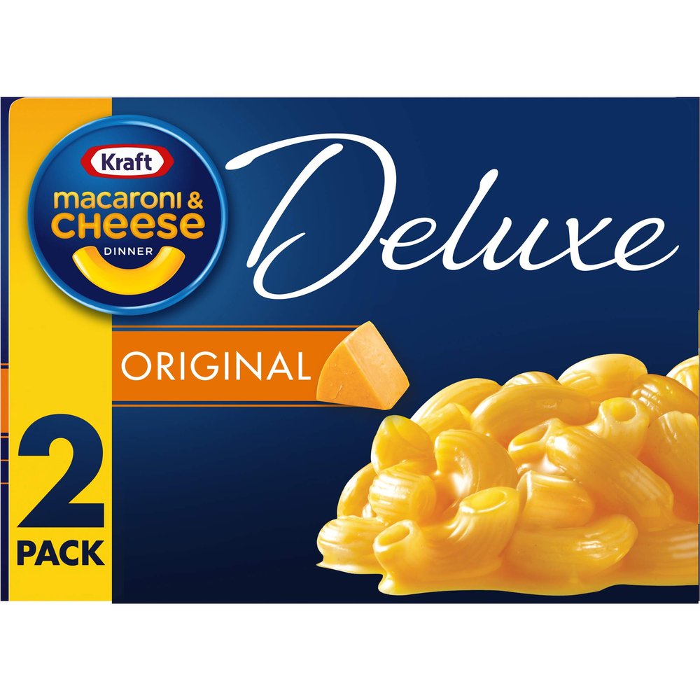 Kraft Deluxe Original Macaroni & Cheese Dinner (2 ct Pack, 14 oz Boxes)