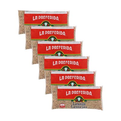 La Preferida Dry Lentils (Budget-Friendly Plant-Based Protein with 14 Servings Per Bag)  8g Protein & 9g Fiber. Great for Soups, Salads & Vegan Recipes, 1lb bag (Pack of 6)