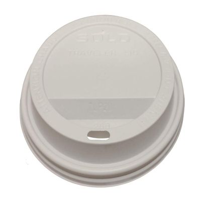 SOLO Cup White Traveler Drink-Thru Lids for Solo Duo Shield Hot Cups 20oz and 24oz, TLP20, 100 Pack (100, 4")