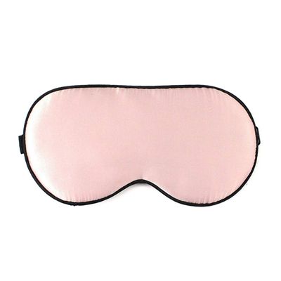 AKOAK Natural Mulberry Silk Sleep Mask,Super Smooth and Soft Block Lights Comfortable Sleeping Mask with Adjustable Strap for Men, Women and Kids (Light Pink)
