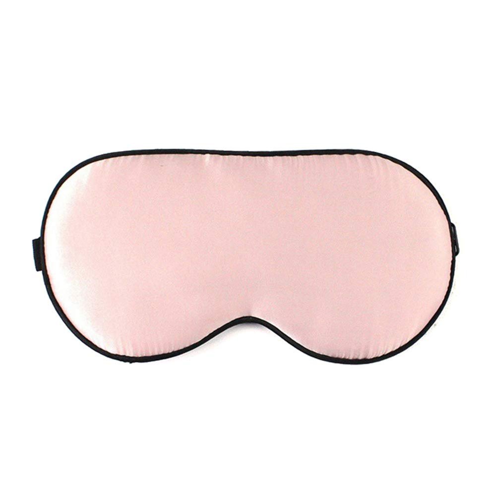 AKOAK Natural Mulberry Silk Sleep Mask,Super Smooth and Soft Block Lights Comfortable Sleeping Mask with Adjustable Strap for Men, Women and Kids (Light Pink)