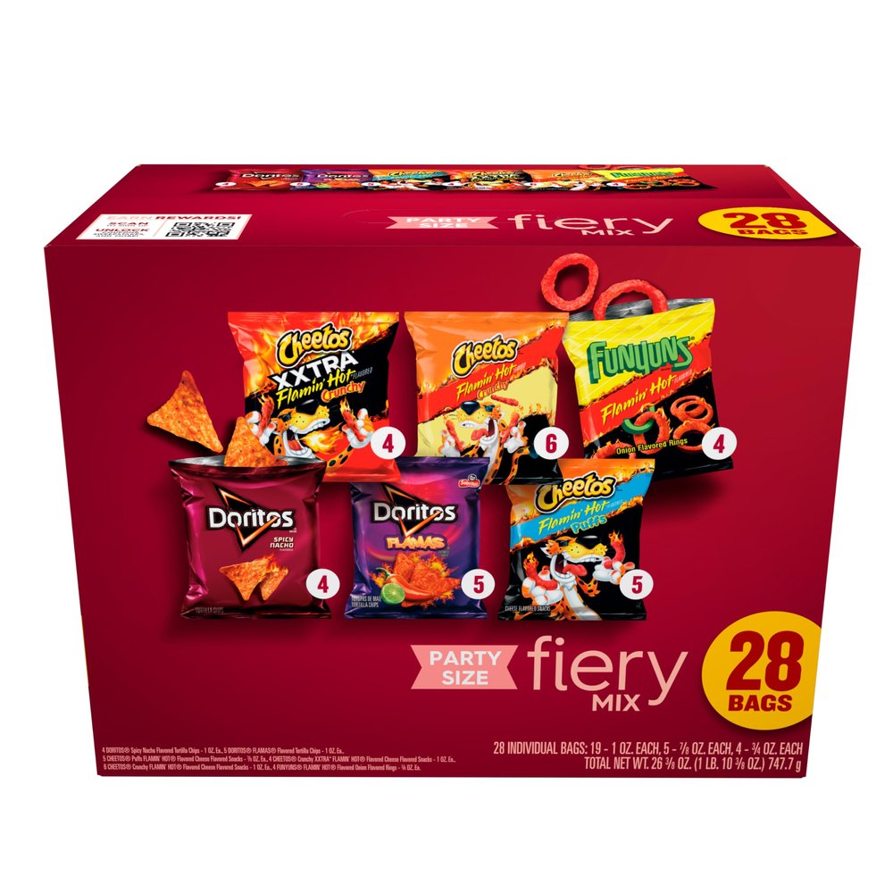 Frito-Lay Fiery Mix Variety Pack Cube 28ct