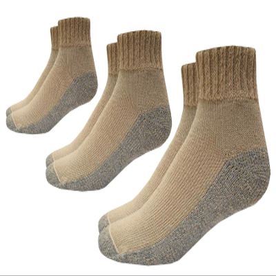 Foot Comfort Diabetic Care Unisex Quarter Socks 3 Pairs (Khaki, X-Large)