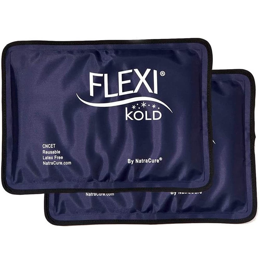 2 FlexiKold Gel Ice Packs - Ice Packs for Injuries Reusable, Back Pain Relief, Knee Ice Pack Wrap, After Surgery, Ice Pack for Knee - 6303-COLD-2PK by NatraCure - Medium 2PK