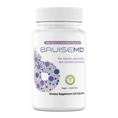 BruiseMD Bromelain 500mg 2,400GDU/g Supplement with Zinc and Vitamin C for Swelling, Inflammation, and Discoloration, Easy to Swallow Capsules (7-Day Supply) - Advanced Formula