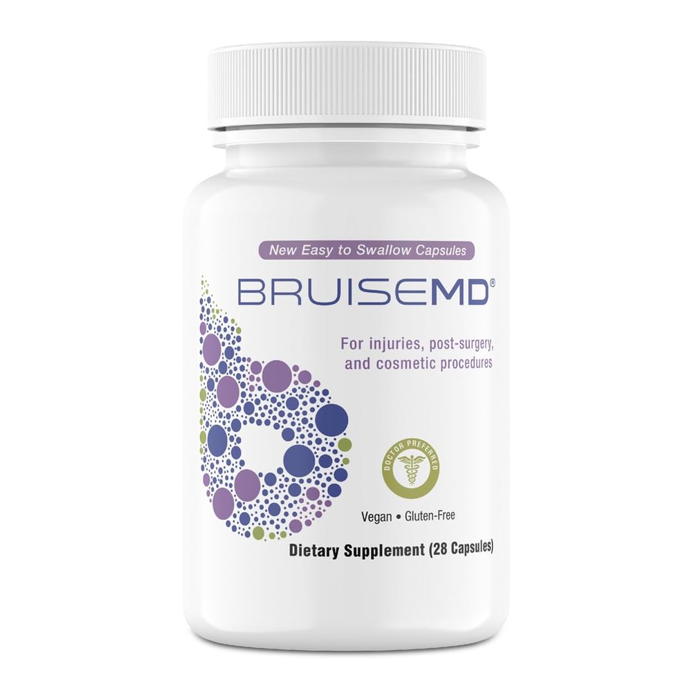 BruiseMD Bromelain 500mg 2,400GDU/g Supplement with Zinc and Vitamin C for Swelling, Inflammation, and Discoloration, Easy to Swallow Capsules (7-Day Supply) - Advanced Formula