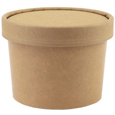 UNIQ 250-Count 12 oz Paper Freezer Containers with Lids Kraft Color | Durable Ice Cream Containers with Non-Vented Lids | Frozen Dessert Supplies