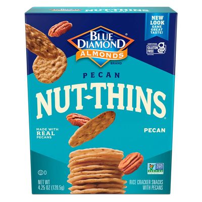 Blue Diamond Almonds, Nut-Thins Gluten Free Cracker Crisps, Pecan, 4.25 Ounce (Pack of 6)
