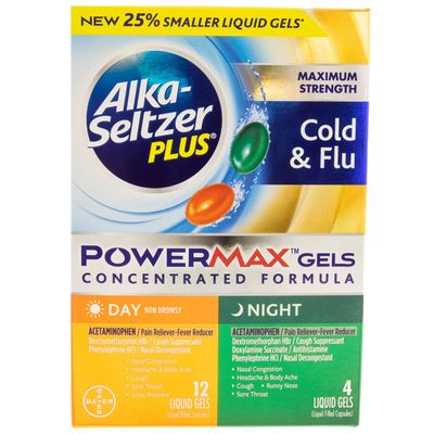 Alka-SELTZER Plus Powermax Gels Day Night, 16 Count