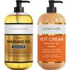 Cellulite Massage Oil & Hot Cream - 100% Natural Cellulite Oil & Gel, Highly Absorbable, Firm, Tone, Tighten & Moisturize Skin - Soothes Muscles (8.8 Fl Oz Each Bottle) view 1