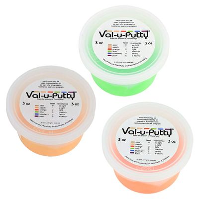 Val-u-Putty Exercise Putty - Peach, Orange, Lime - 3 oz Each - Bundle
