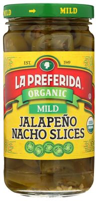 La Preferida Organic Mid Jalapeo Nacho Slices (Same Great Flavor, No Heat) Seedless Pickled Peppers  USDA Certified, No Added Sugar. Use on Tacos, Salads & Bowls, 11.5 oz. (Pack of 3)