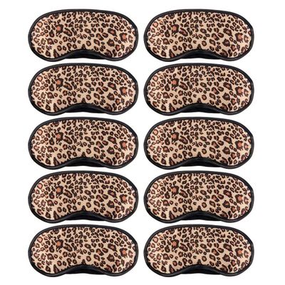 10 Pack Leopard Eye Masks Cover Sleep Mask Shade Cover for Sleeping,Shift Work,Office Nap,Relieve Stress,Travel Pouch Night Blindfold Airplane Relaxing Eyeshade Cover with Nose Pad for Men Women Kids