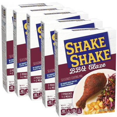 BBQ Glaze Seasoned Coating Mix, 2 Pouches for 2 Meals, 6 oz Box (Pack of 5)