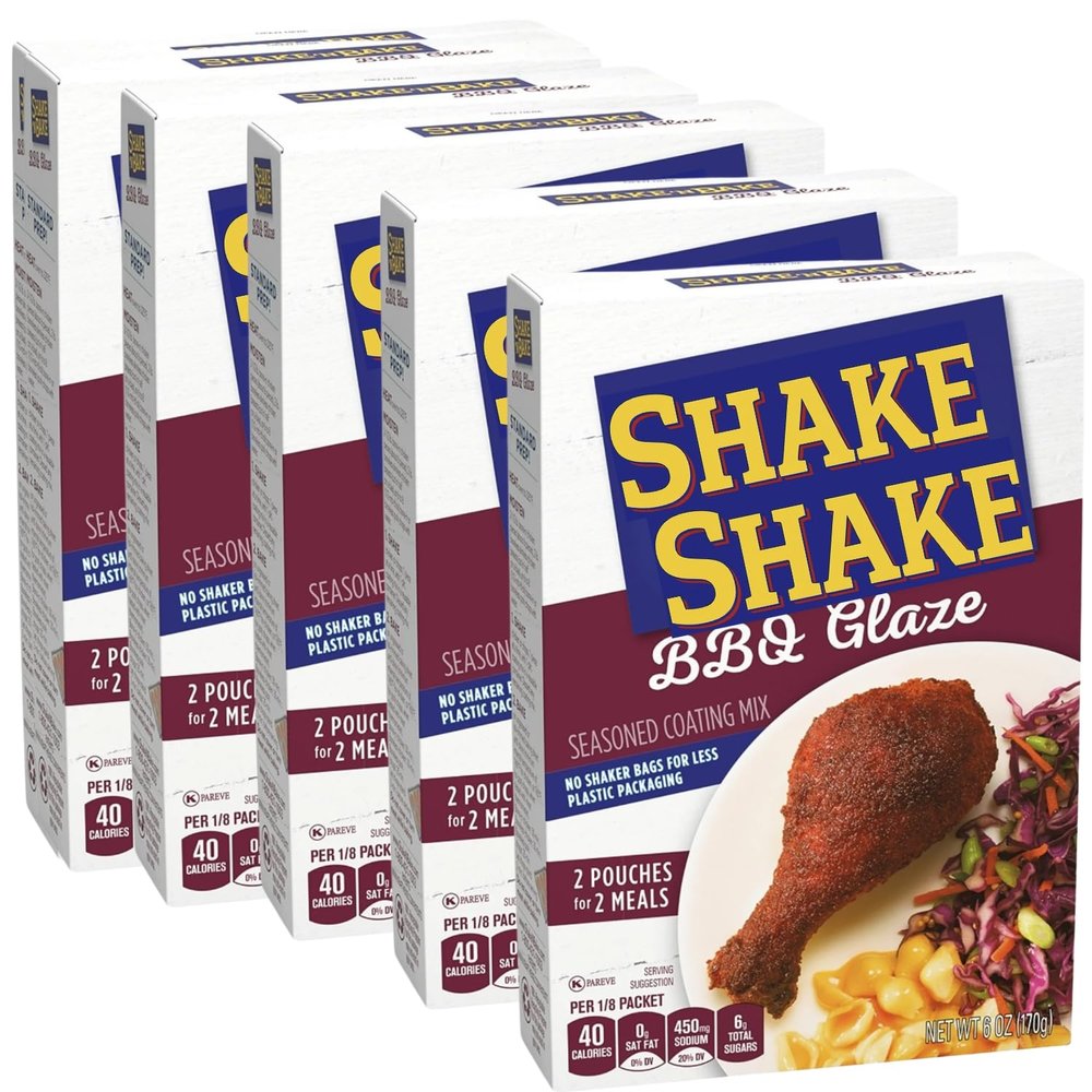 BBQ Glaze Seasoned Coating Mix, 2 Pouches for 2 Meals, 6 oz Box (Pack of 5)