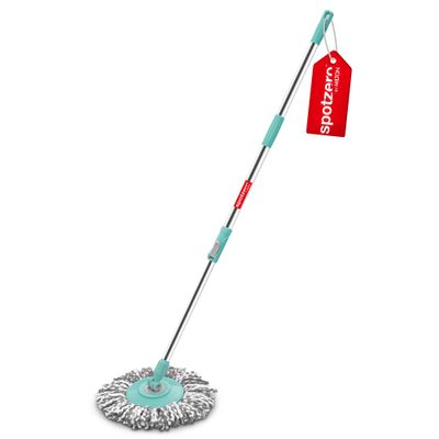 Spotzero By Milton Spin Mop Spares Set Handle with Microfibers Refill(Compatible with Prime, E-Elite, Classic, Ace Mops) (DCPDFLR076ASSR0024) (Aqua Green)