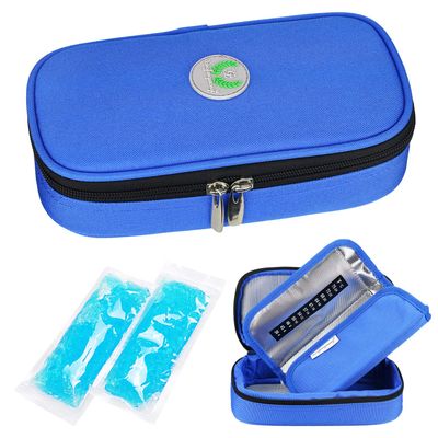 YOUSHARES Insulin Cooler Travel Case - Medication Diabetic Insulated Organizer Portable Cooling Bag for Insulin Pen and Diabetic Supplies with 2 Cooler Ice Pack