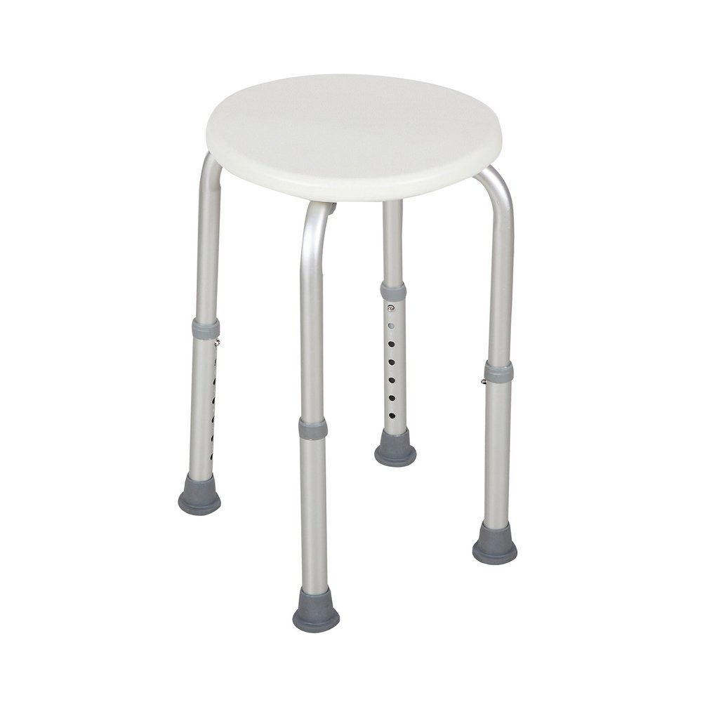 Uenjoy Bathroom Shower Stool Tub Chair for Elderly with Adjustable Round Seat,Anti-Slip Rubber Tips,Medical Supply,Easy to Assembly,Weight Capacity 400lbs,White