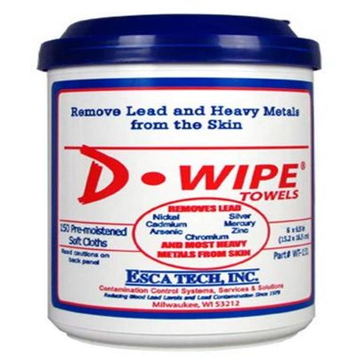 ESCA TECH WT-150 D-Lead Wipes Towel, White, White (Pack of 1200)