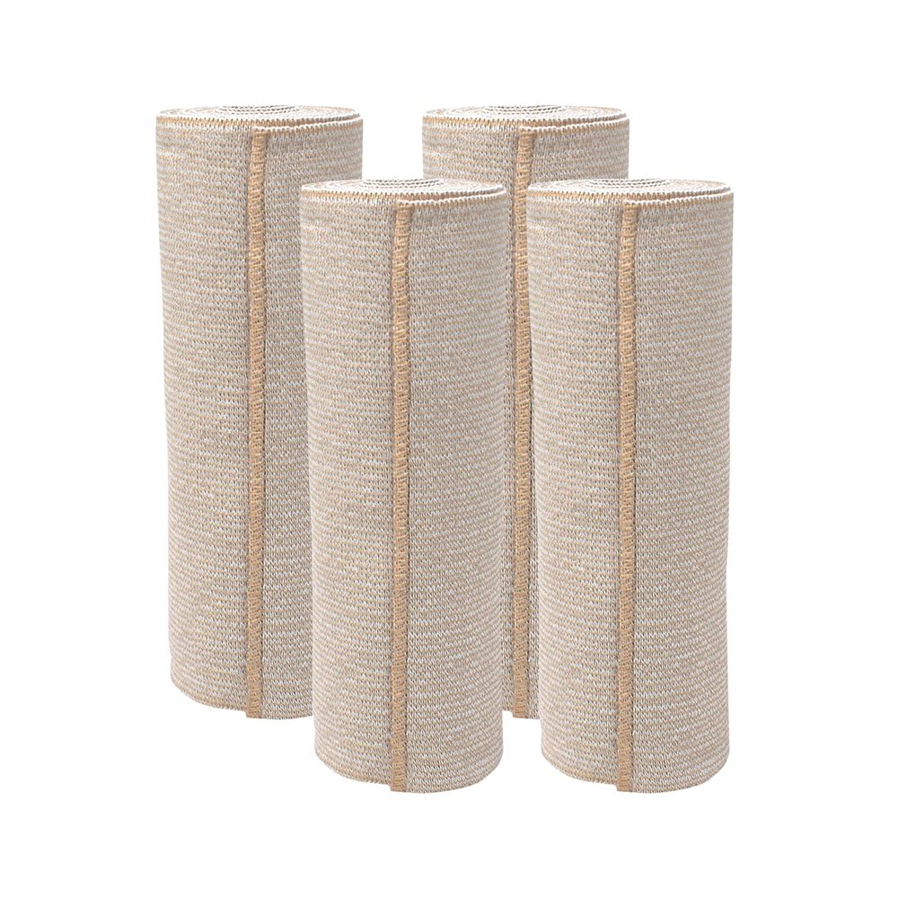Comfort Elastic Bandage Wrap (6" 4 Pack) Single Hook & Loop Closure NexSkin Premium Cotton, Latex-Free Compression Wrap Soft, Hypoallergenic & Reusable Support for Waist, Legs, Elbow & Knee