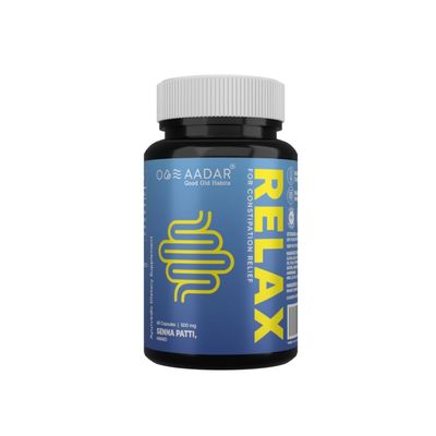 AADAR Re-LAX Constipation Relief, Ayurvedic Digestion Support and Bowel Wellness Capsules, 60 Units - with Senna, Harade, Ajwain Capsules for Digestion