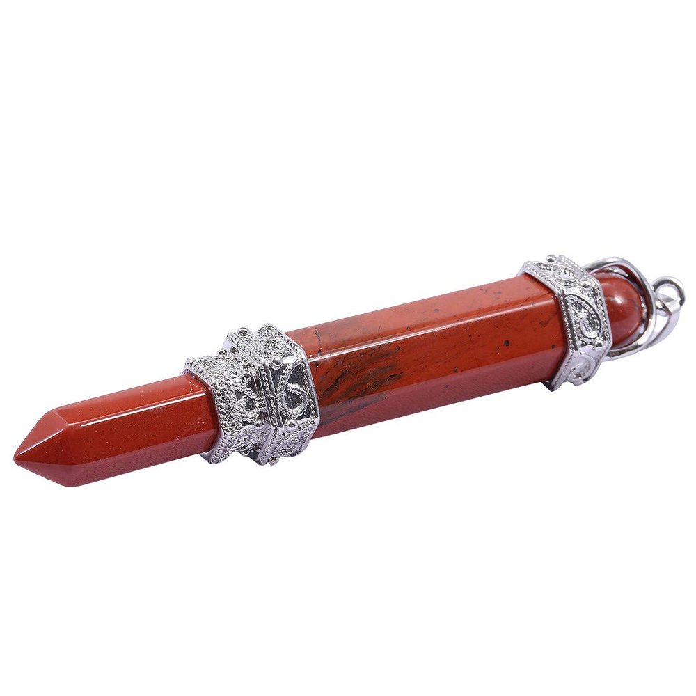 Nupuyai Crystal Point Stone Pendant Necklace for Unisex, Healing Crystals Pendulum Divination Reiki Chakra