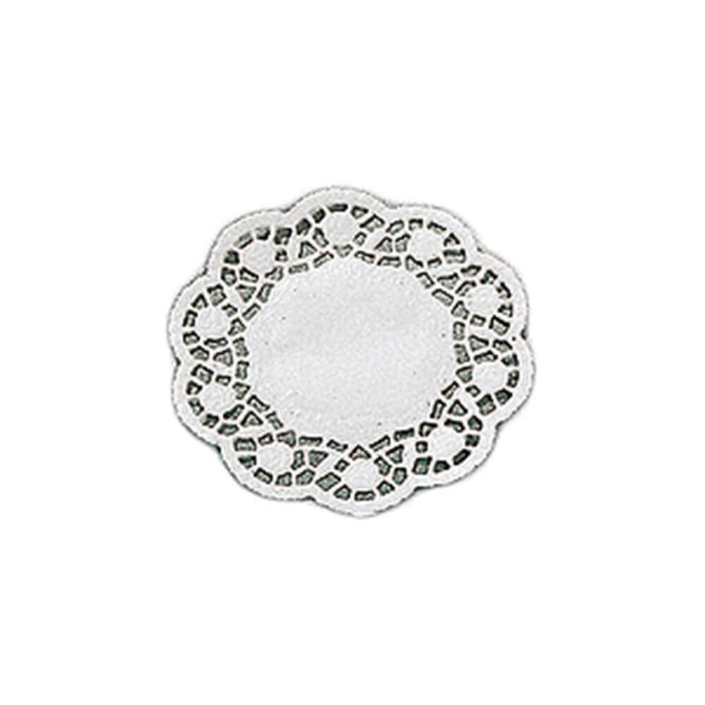 Paderno World Cuisine Paper Doilies, Round Disposable Placemats, 5.5", 250PK White 47686-14