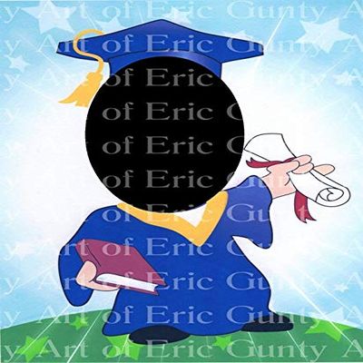 1/2 Sheet - Blue Graduate Robe Graduation - D4367 - Edible Cake/Cupcake Party Topper